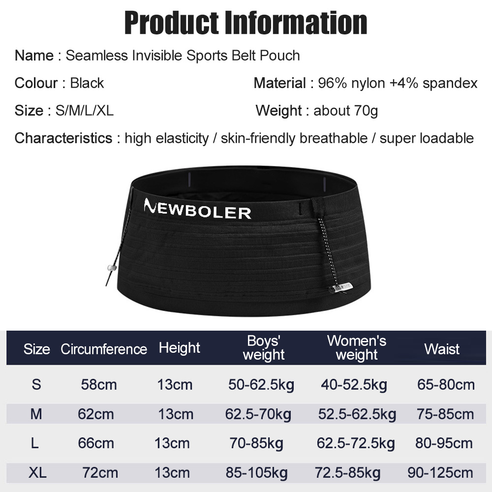 NEWBOLER Elastic Sports Waist  - огляд і ціна Running Gear Belt